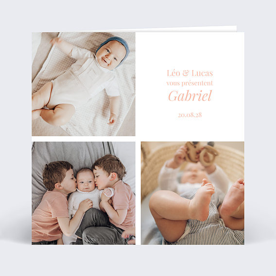 Faire-part de naissance joli multiphotos