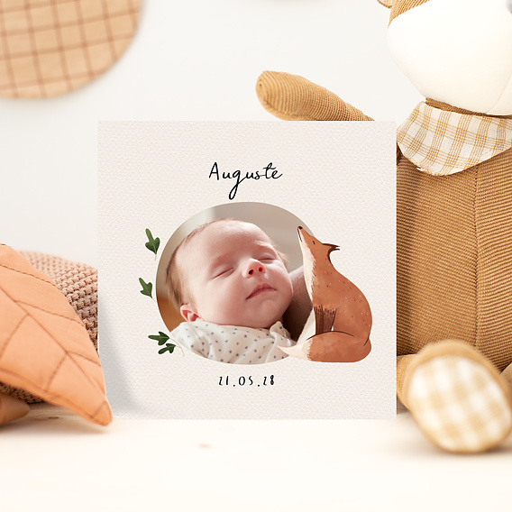 Faire part naissance Joli Renard