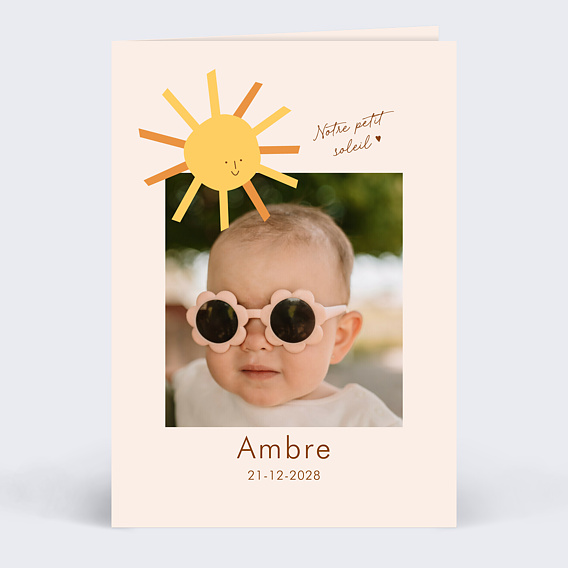 Faire part naissance Joli Soleil