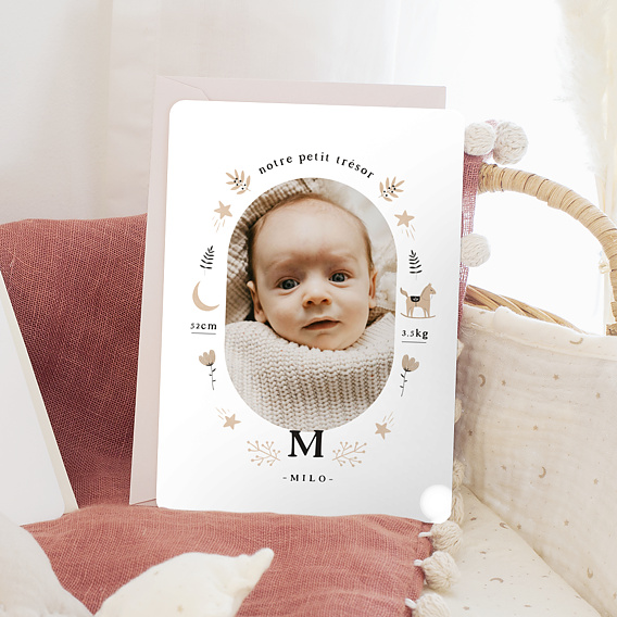 Faire part naissance Jouets terracotta