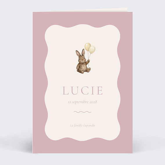 Faire-part Naissance Lapin ballon