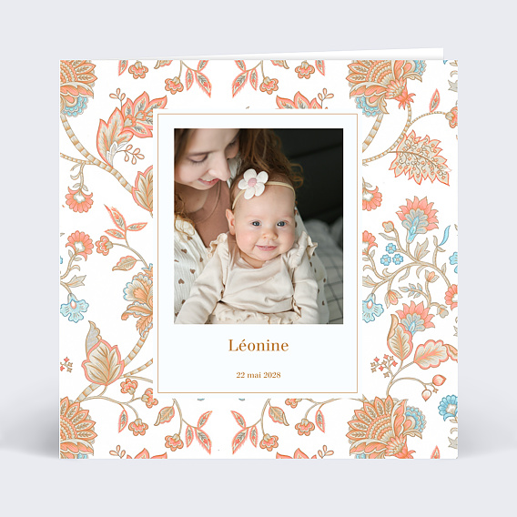 Faire part naissance Liberty bohème