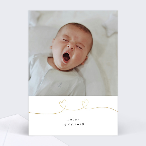 Faire part naissance Ligne du coeur