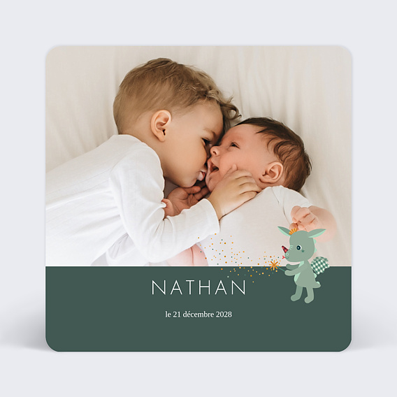 Faire part Naissance Lilliputiens x Popcarte - Joe le dragon