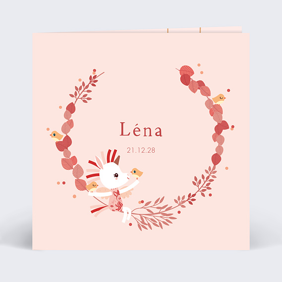 Faire part naissance Lilliputiens x Popcarte - Léna la licorne