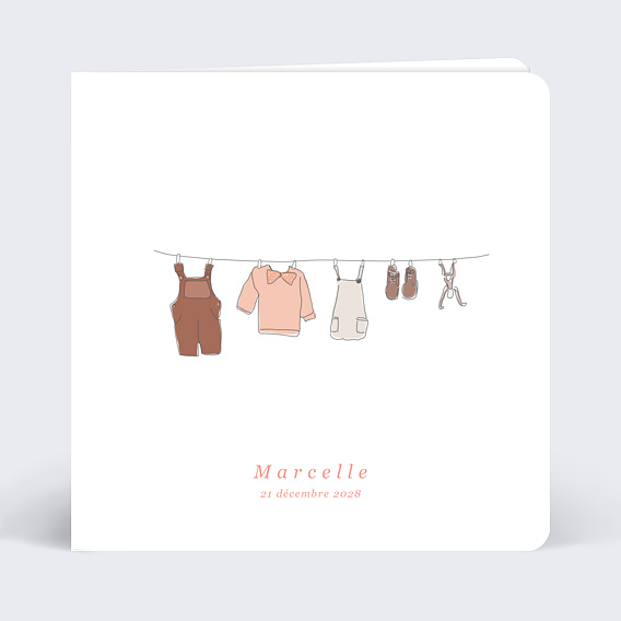 Faire part naissance Linge Douceur