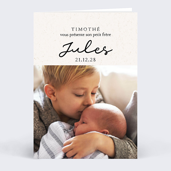 Faire-part de Naissance Kraft Portrait