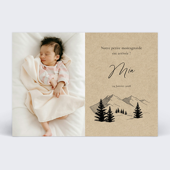 Faire part naissance Montagnes