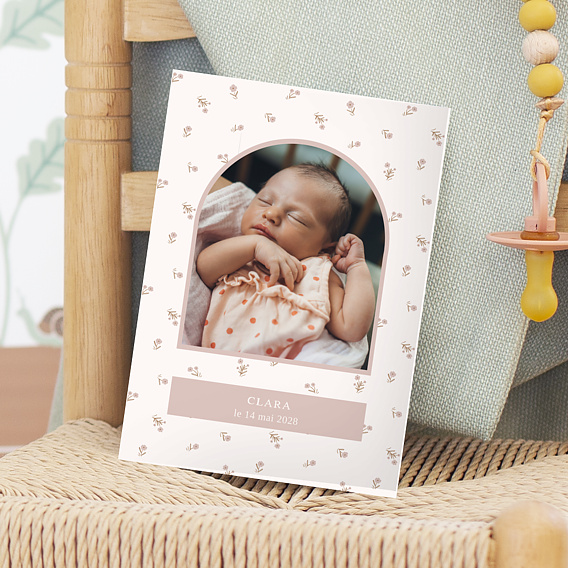 Faire part naissance Motif Fleurs