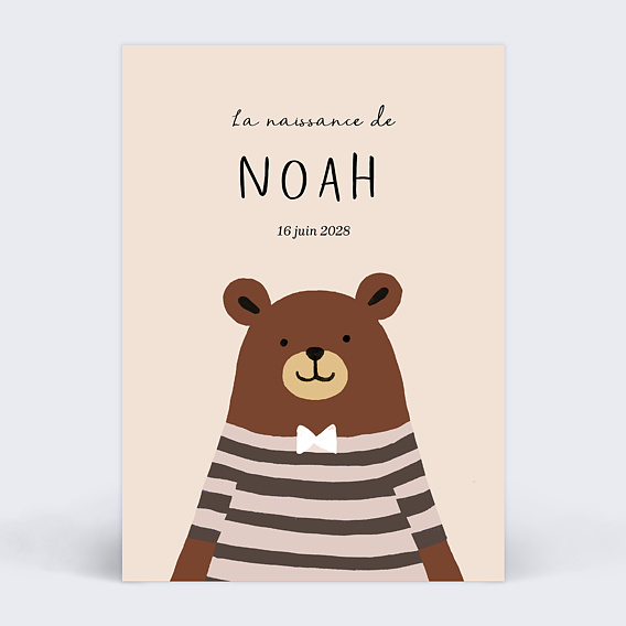 Faire part naissance Ours original