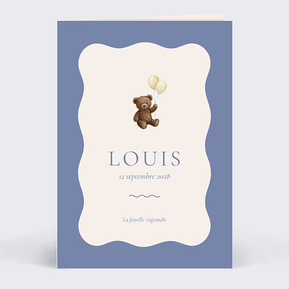 Faire part naissance Ourson ballon