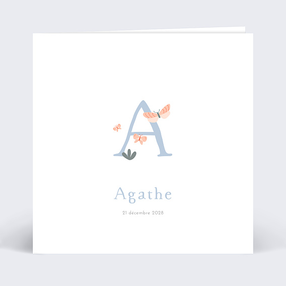 Faire part naissance Papillons