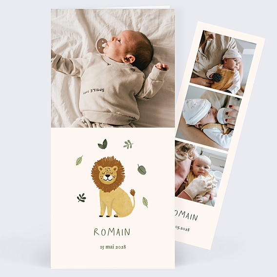 Faire-part Naissance Petit Lion Photo