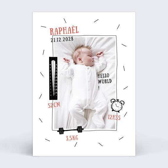 Faire part naissance Pictos Confettis