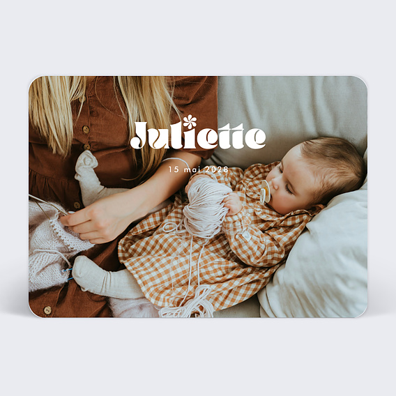 Faire-part Naissance Pleine page typo