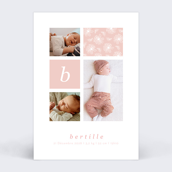 Faire part naissance Poudré