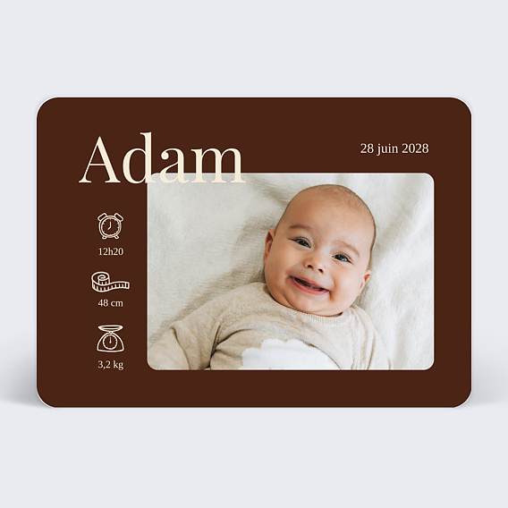 Faire part naissance Prénom chevauché