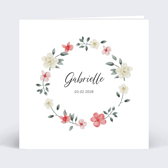 Faire part naissance Printemps fleurie