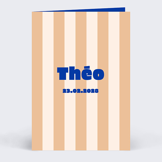 Faire part naissance Rayure sablée