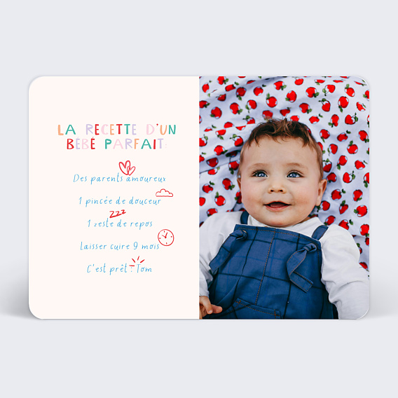 Faire part naissance Recette de bébé