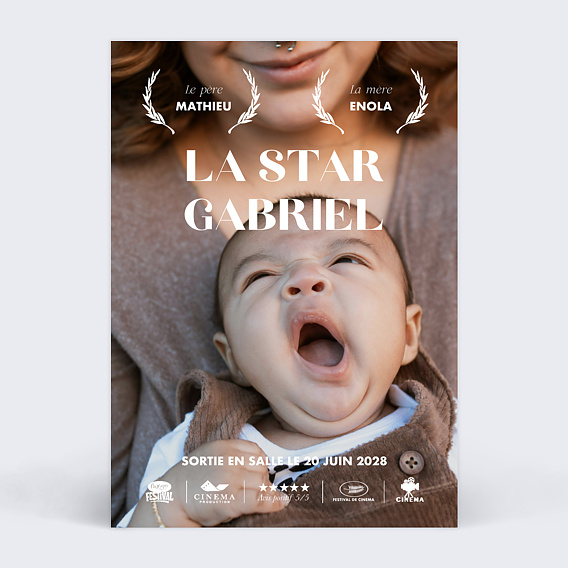 Faire part naissance Grande affiche