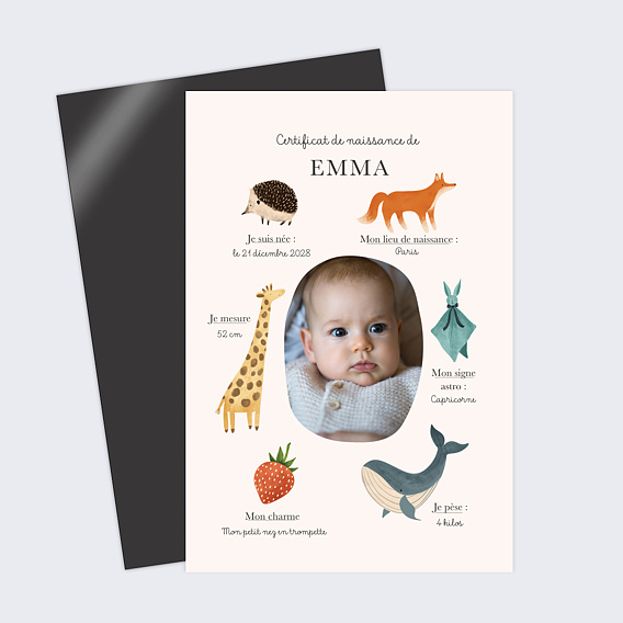 Faire part naissance Certificat Complet