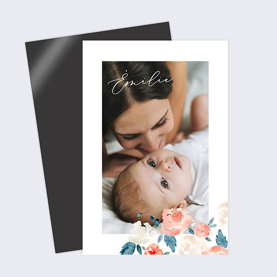 Faire part naissance Envolée Florale