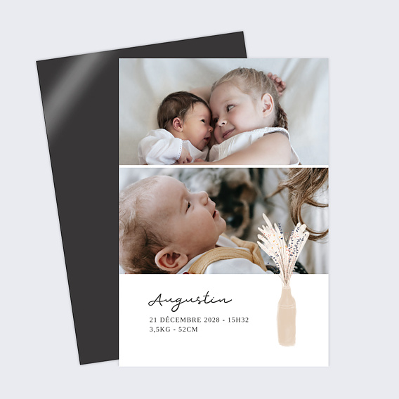 Faire part naissance Fleur de pampa