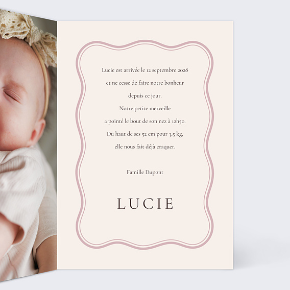 Faire part naissance Lapin ballon Intérieur Droit