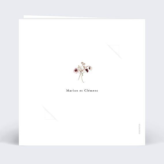 Faire part naissance Jardin sauvage avec graines Verso