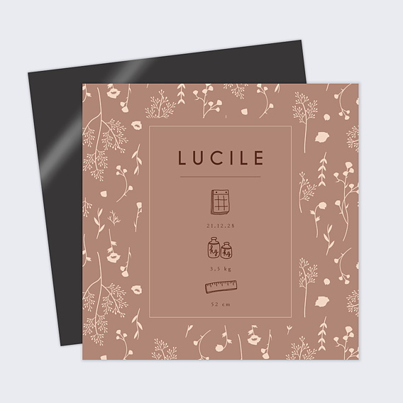 Faire part naissance Motif fleurs et teracotta