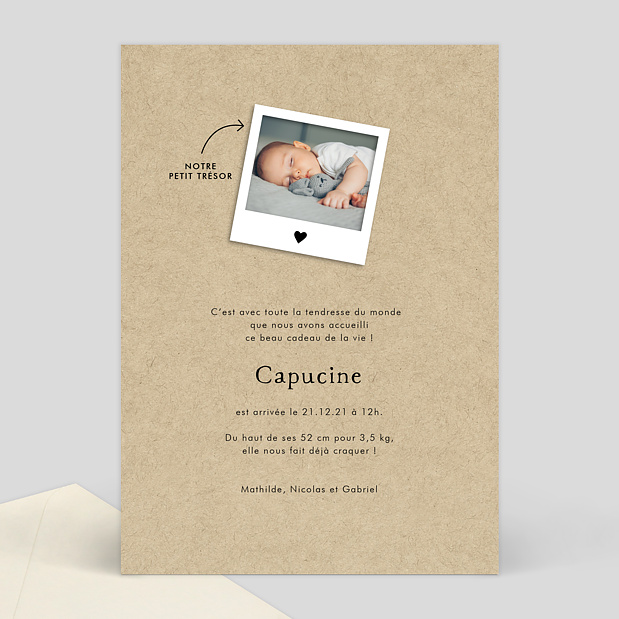 Faire-part Naissance Photomaton Famille Verso