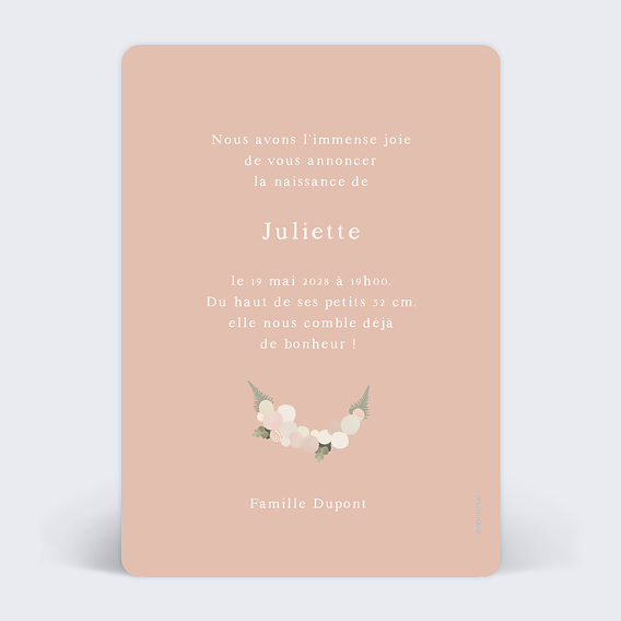 Faire part naissance Attrape-rêve Verso