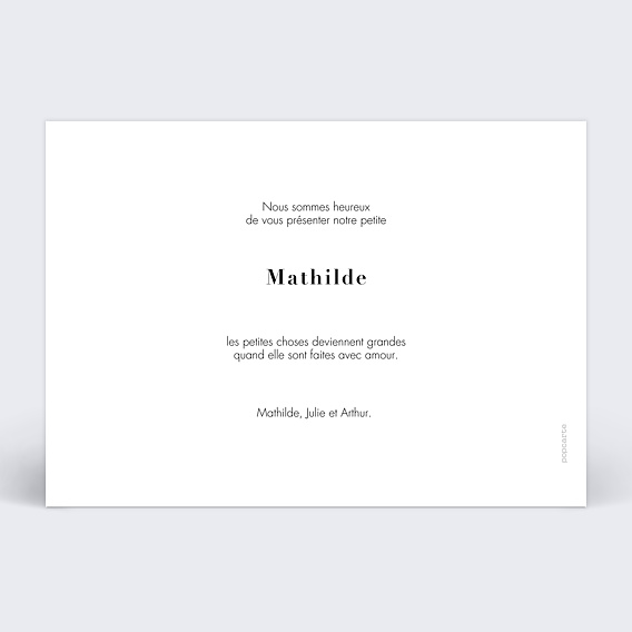 Faire part naissance Bandeau Graphique Verso