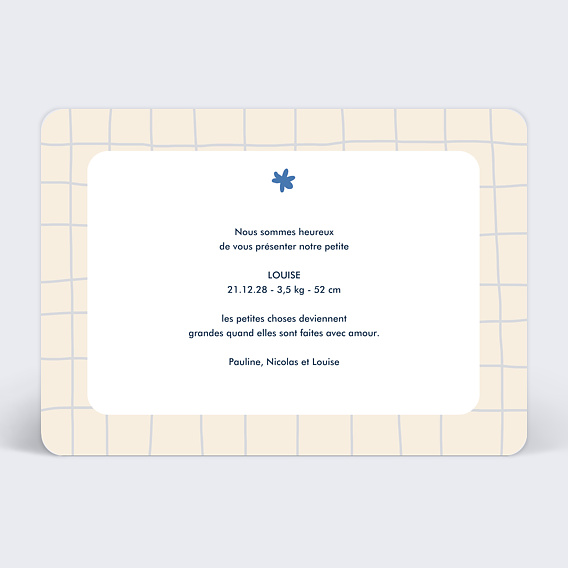 Faire part naissance Carte d'identité Verso