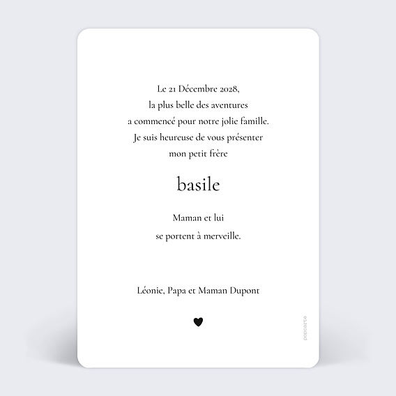 Faire part naissance Éditorial I Verso