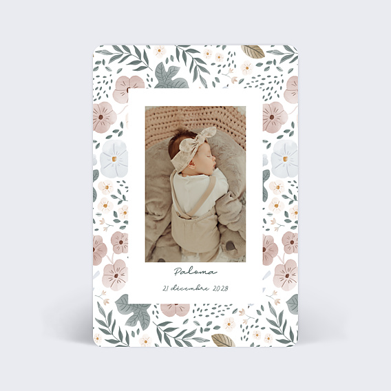 Faire-part Naissance Magnolia Polaroid