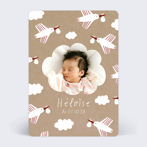 Faire-part Naissance Motif Cigogne
