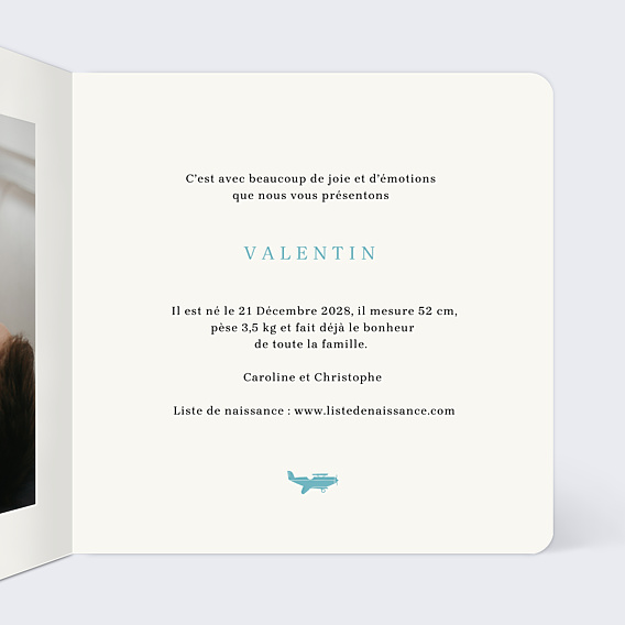Faire-part Naissance Petits Avions
