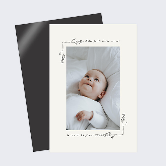 Faire part naissance Liseré fleuri Après 4