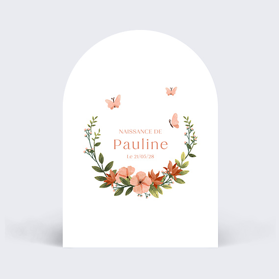 Faire-part Naissance Papillon Rose