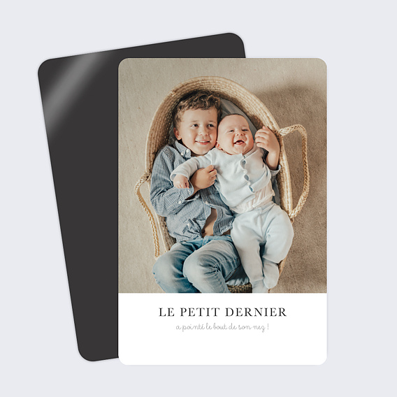 Faire part naissance Minimaliste fratrie