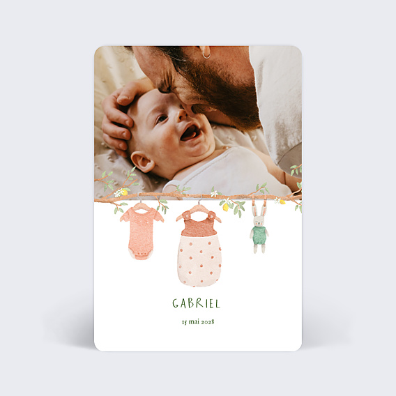 Faire part naissance Petits Vêtements