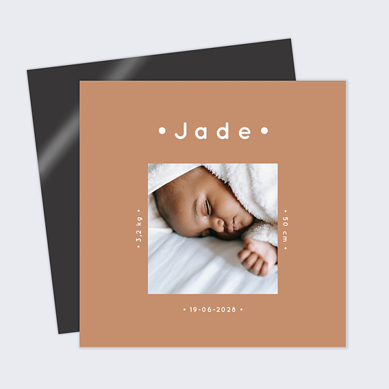 Faire part naissance Carré terracotta