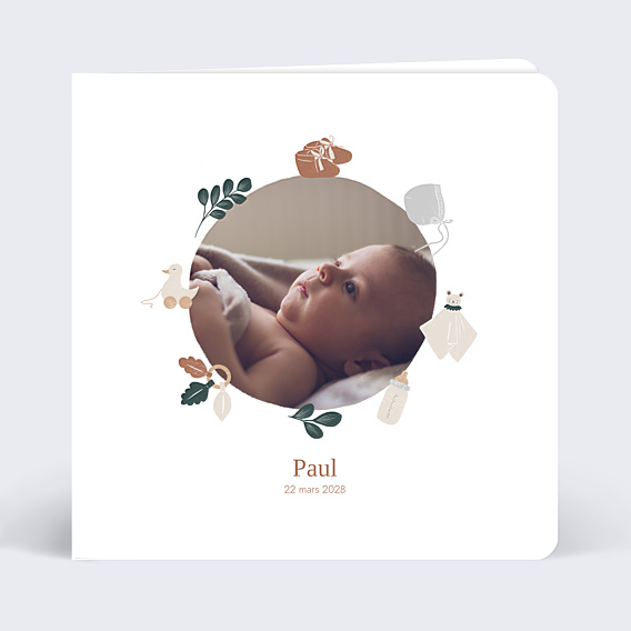 Faire-part Naissance Couronne de Jouets