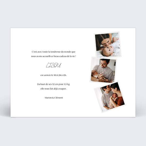 Faire-part Naissance Multi polaroids
