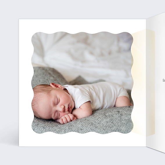 Faire part naissance Dorure Joli Coeur Intérieur Gauche