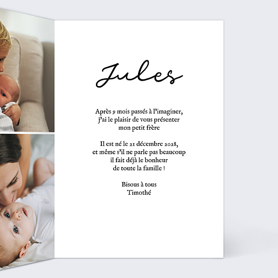 Faire-part Naissance Mon petit frère