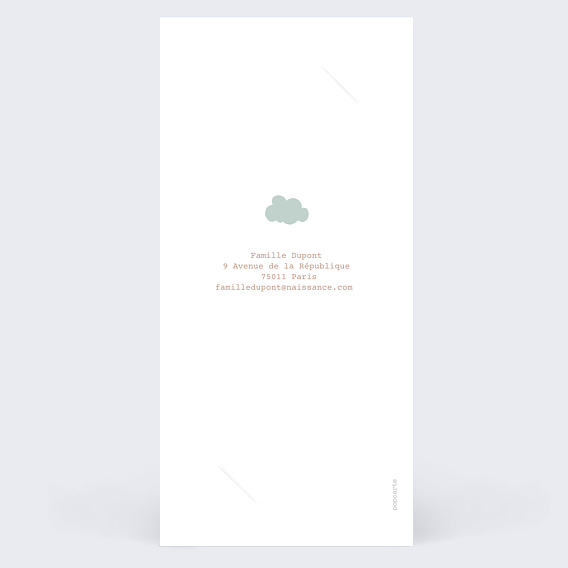 Faire part naissance Rêve de montgolfière Verso