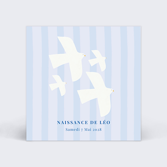 Faire-part Naissance Colombes minimalistes